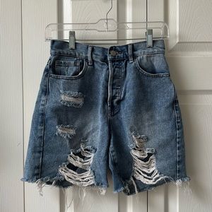 PacSun | Medium Blue High Waisted Denim boy Shorts size 26